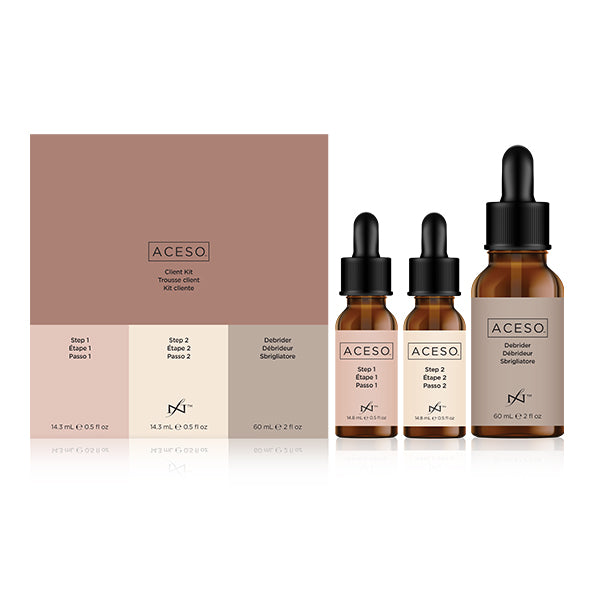 Famous names aceso client kit 14.8ml step one & step two 60ml debrider